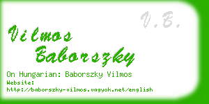 vilmos baborszky business card